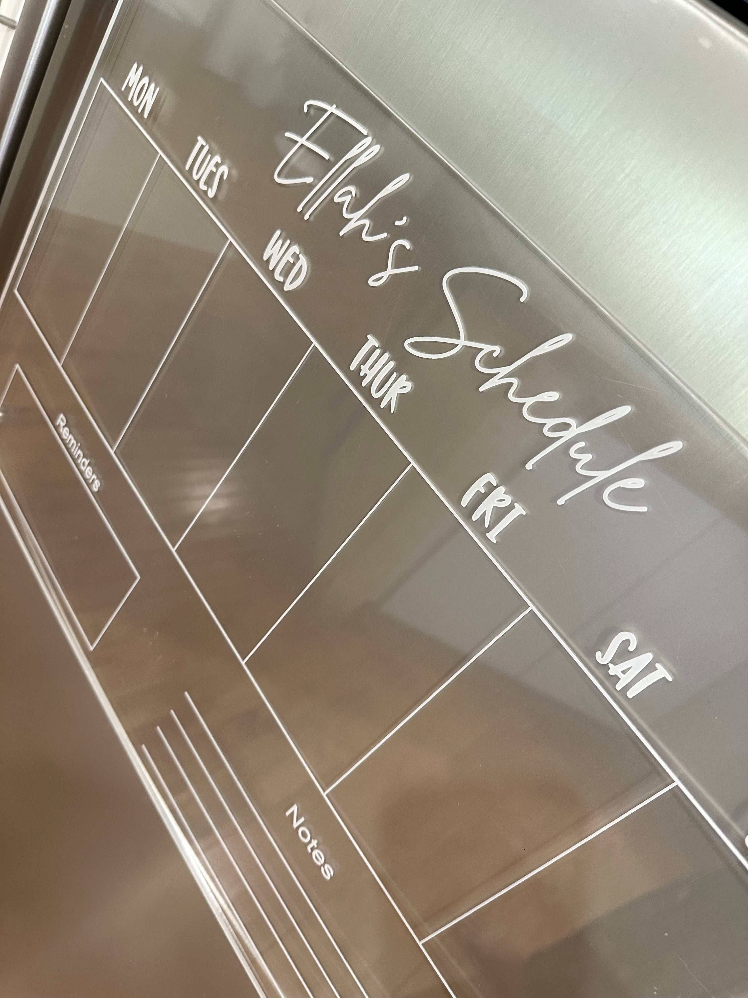 Personalised Acrylic Weekly Planner