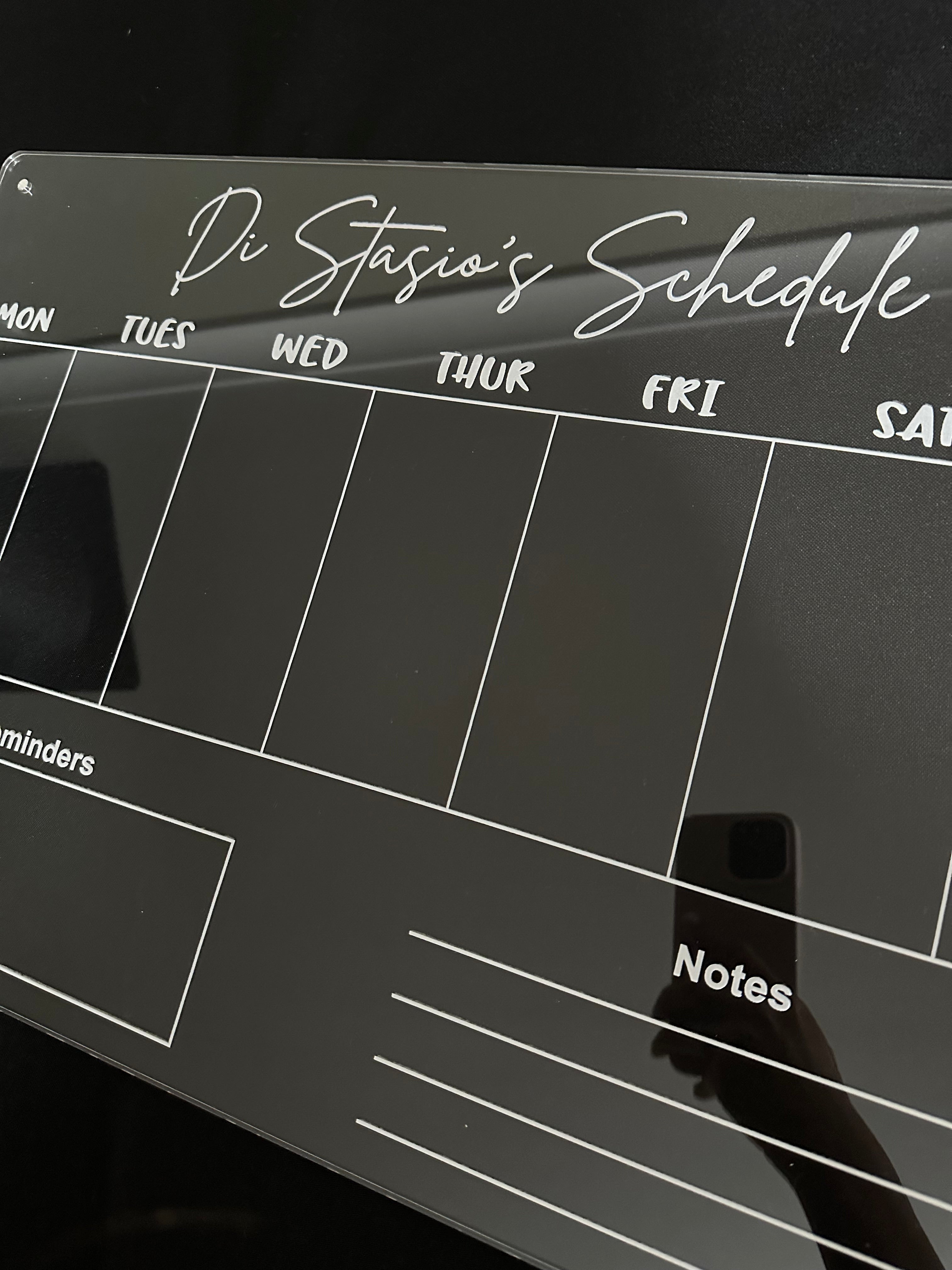 Personalised Acrylic Weekly Planner