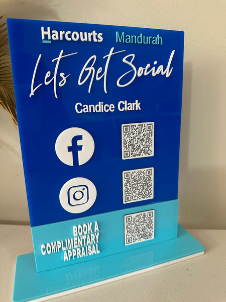Free standing Business QR Code sign – Laser Cut Customs